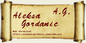 Aleksa Gordanić vizit kartica